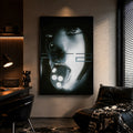 Y2K Futuristic Wall Art Abstract Portrait Canvas Print Retro Digital Artwork Cyber Aesthetic Decor for Bedroom Gaming Room Apartment
