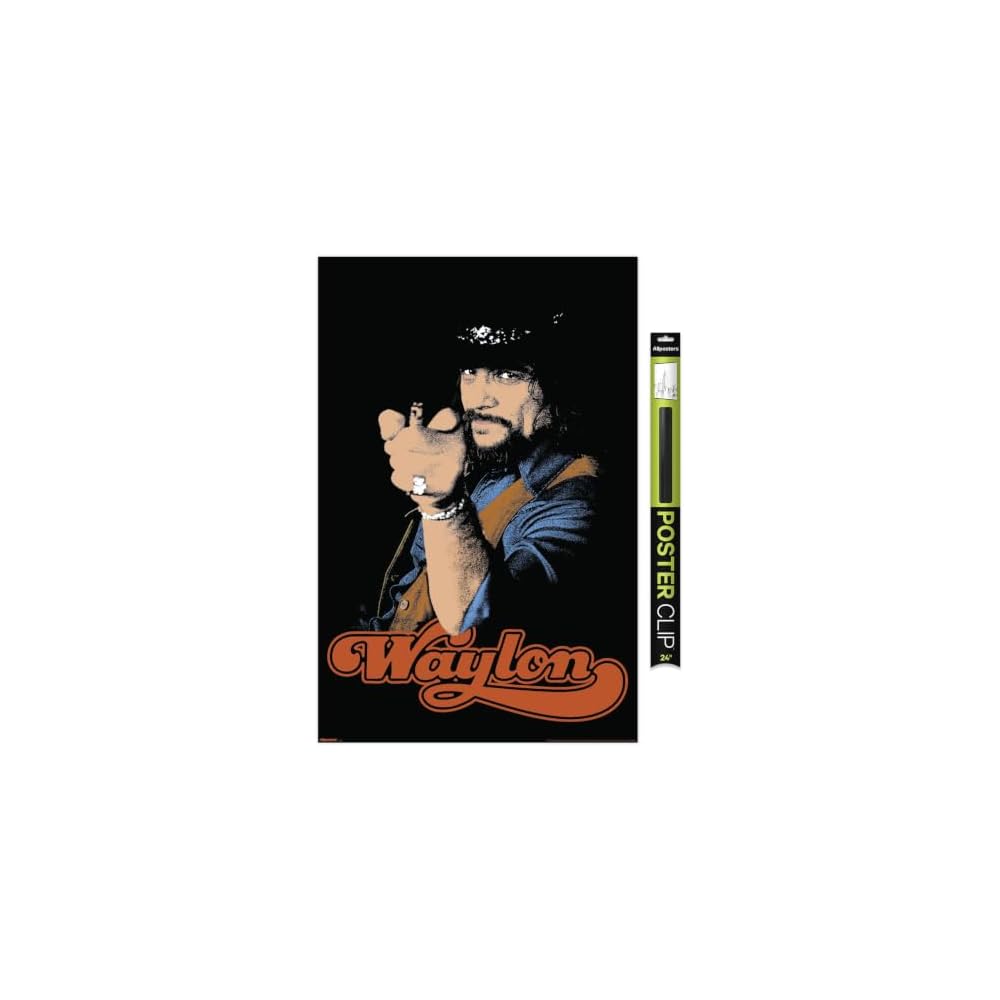 Waylon Jennings - Outlaw Country Music Wall Poster, 19L x 13W, Premium Unframed Version