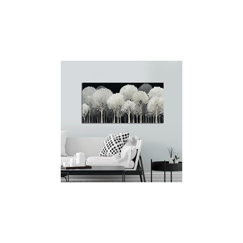 Black and White Tree of Life Wall Art for Living Room Bedroom Size 20x40