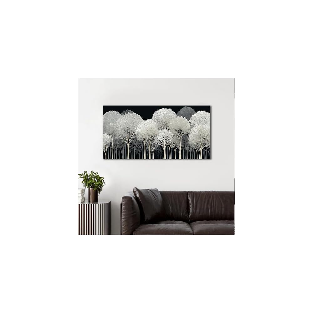 Black and White Tree of Life Wall Art for Living Room Bedroom Size 20x40