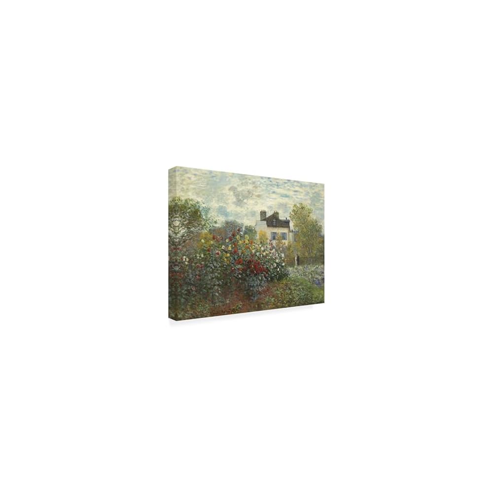 Wrapped Canvas Wall Art - Claude Monet 'The Artist's Garden In Argenteuil' Wall Art for Living Room, Bedroom, or Office Décor - 24x32