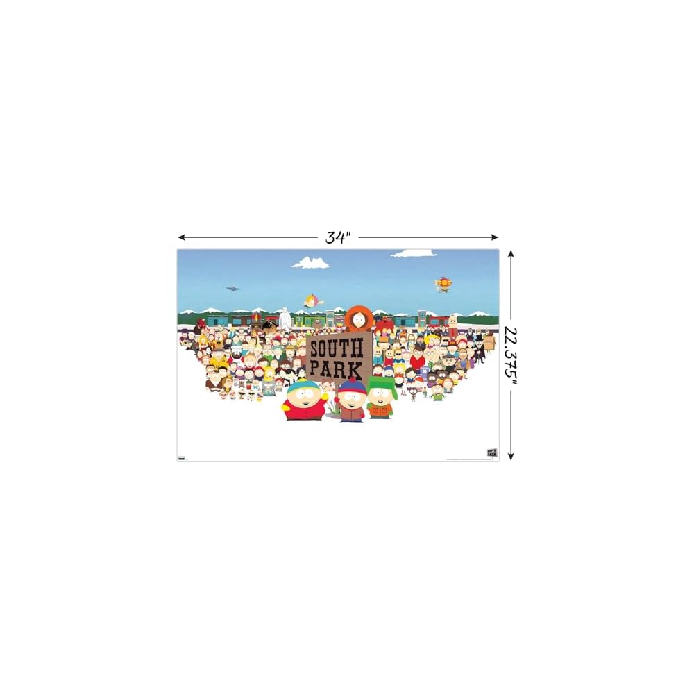 South Park - Horizontal Key Art Wall Poster, 34L" x 22.4W", Unframed Version