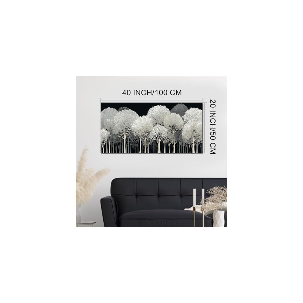 Black and White Tree of Life Wall Art for Living Room Bedroom Size 20x40