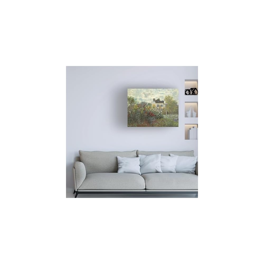 Wrapped Canvas Wall Art - Claude Monet 'The Artist's Garden In Argenteuil' Wall Art for Living Room, Bedroom, or Office Décor - 24x32