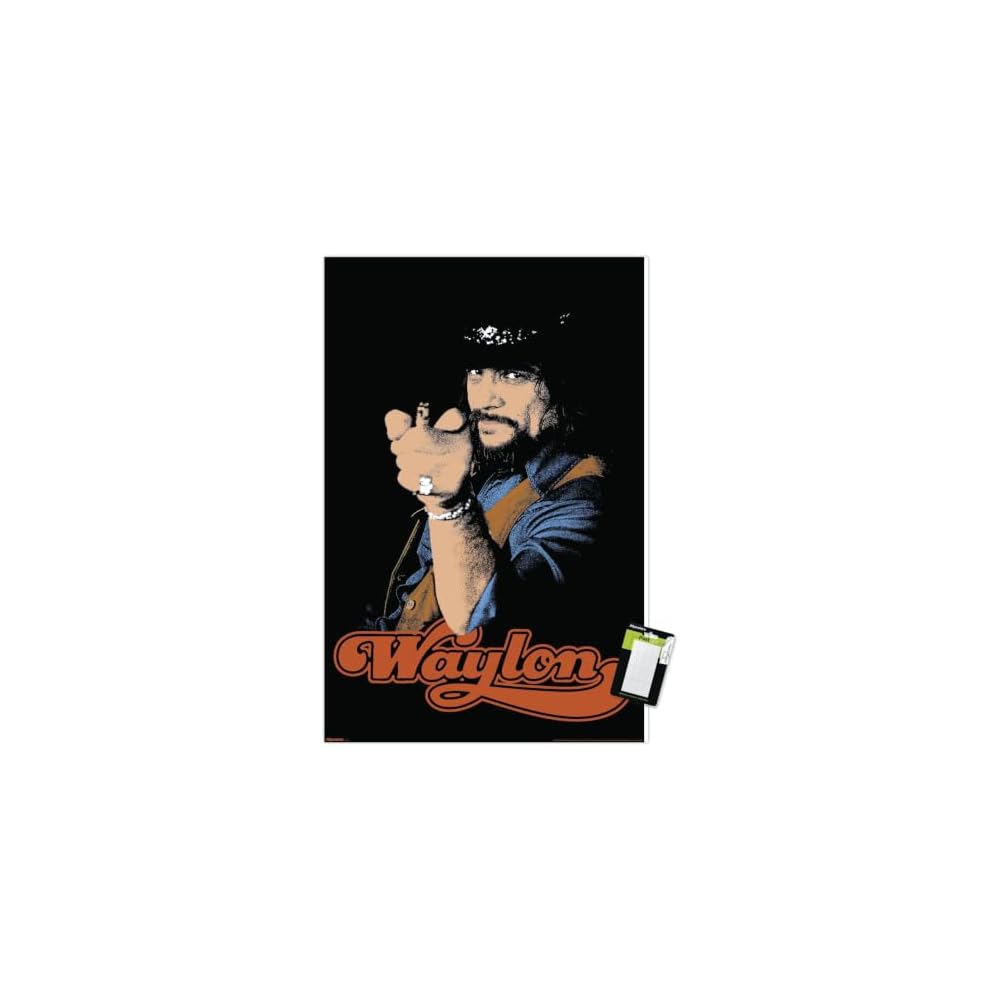 Waylon Jennings - Outlaw Country Music Wall Poster, 19L x 13W, Premium Unframed Version