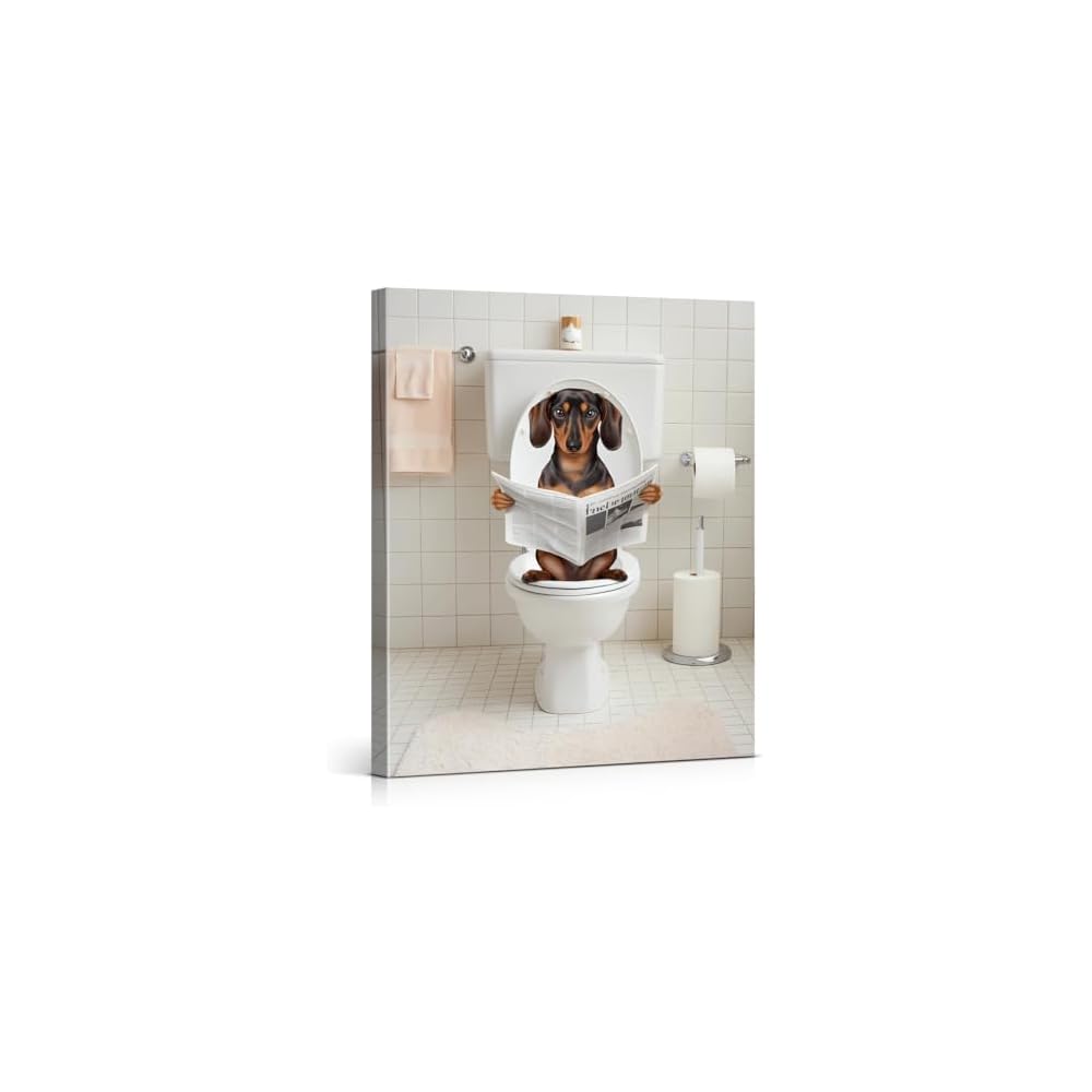 Funny Trendy Girl Bathroom Wall Art Girl on Toilet Picture Funny Restroom Poster Artwork Bathroom Wall Decor Black and White 8X10 Inches
