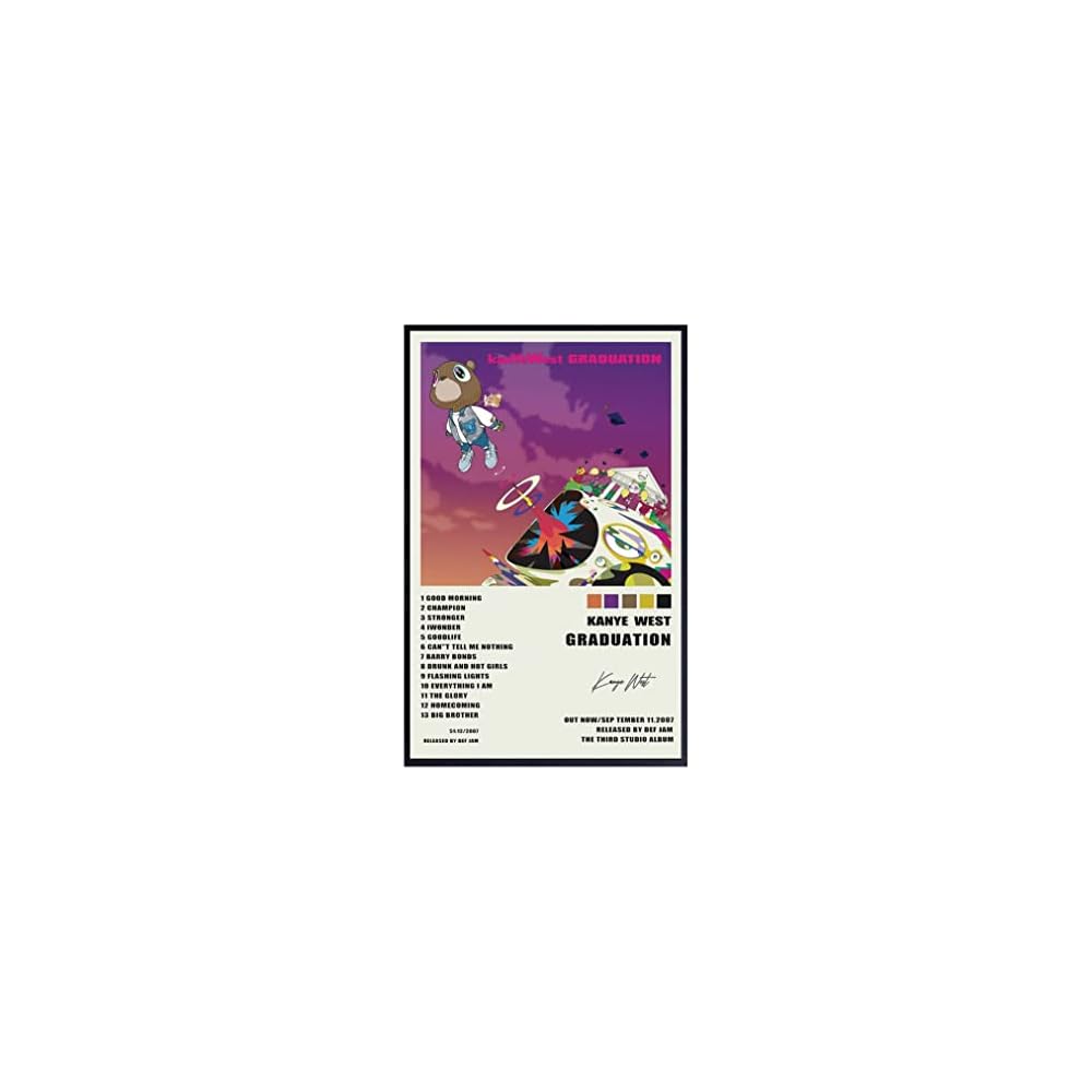 Kerry Kanye Graduation Art Poster - Signed Limited Edition Album Cover - Matte Frameless Gift - 11 x 17 inch (28cm x 43cm)