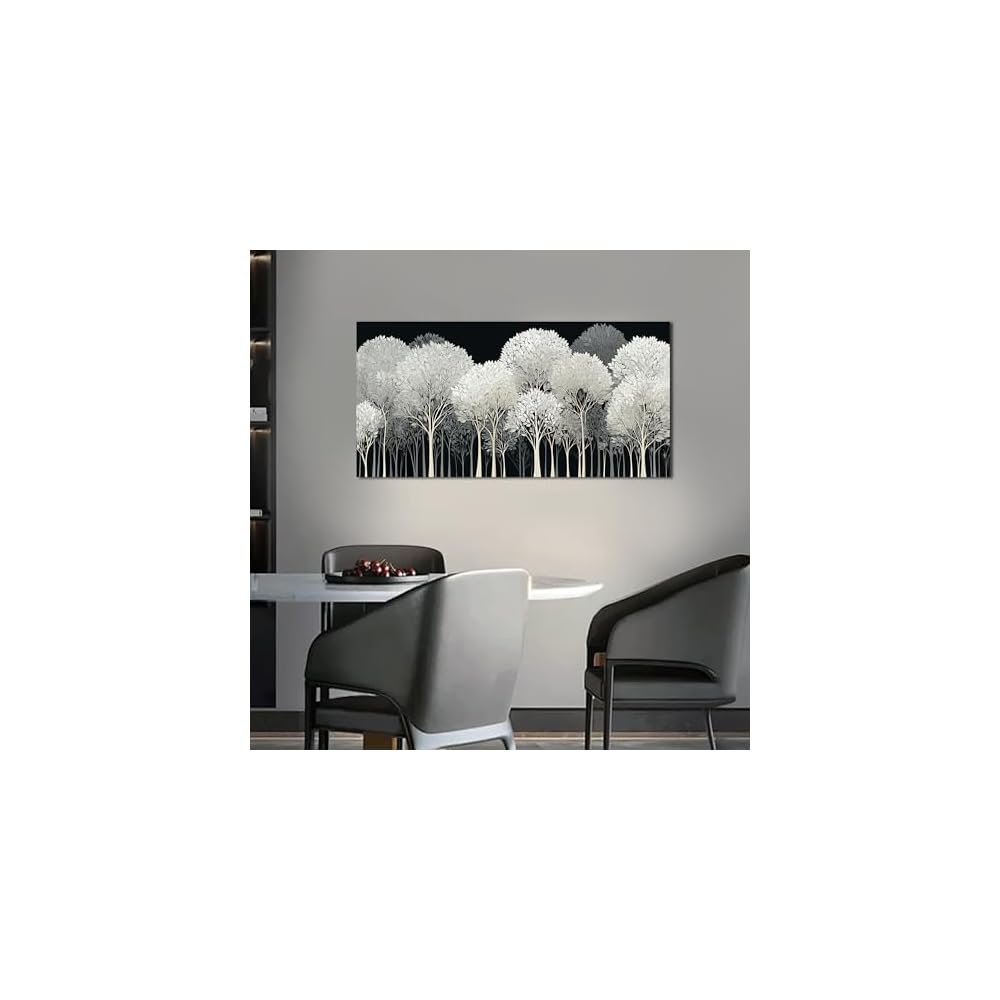 Black and White Tree of Life Wall Art for Living Room Bedroom Size 20x40