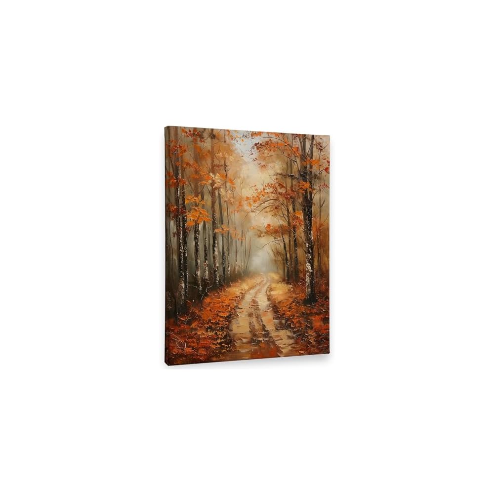 Fall Vintage Landscape Wall Art Decor Canvas, Fall Autumn Vintage Rustic Moody Pictures Wall Decor Decorations Art for Living Room Home, Vintage Framed Canvas Artwork for Walls Wall Decor 11x14 inch