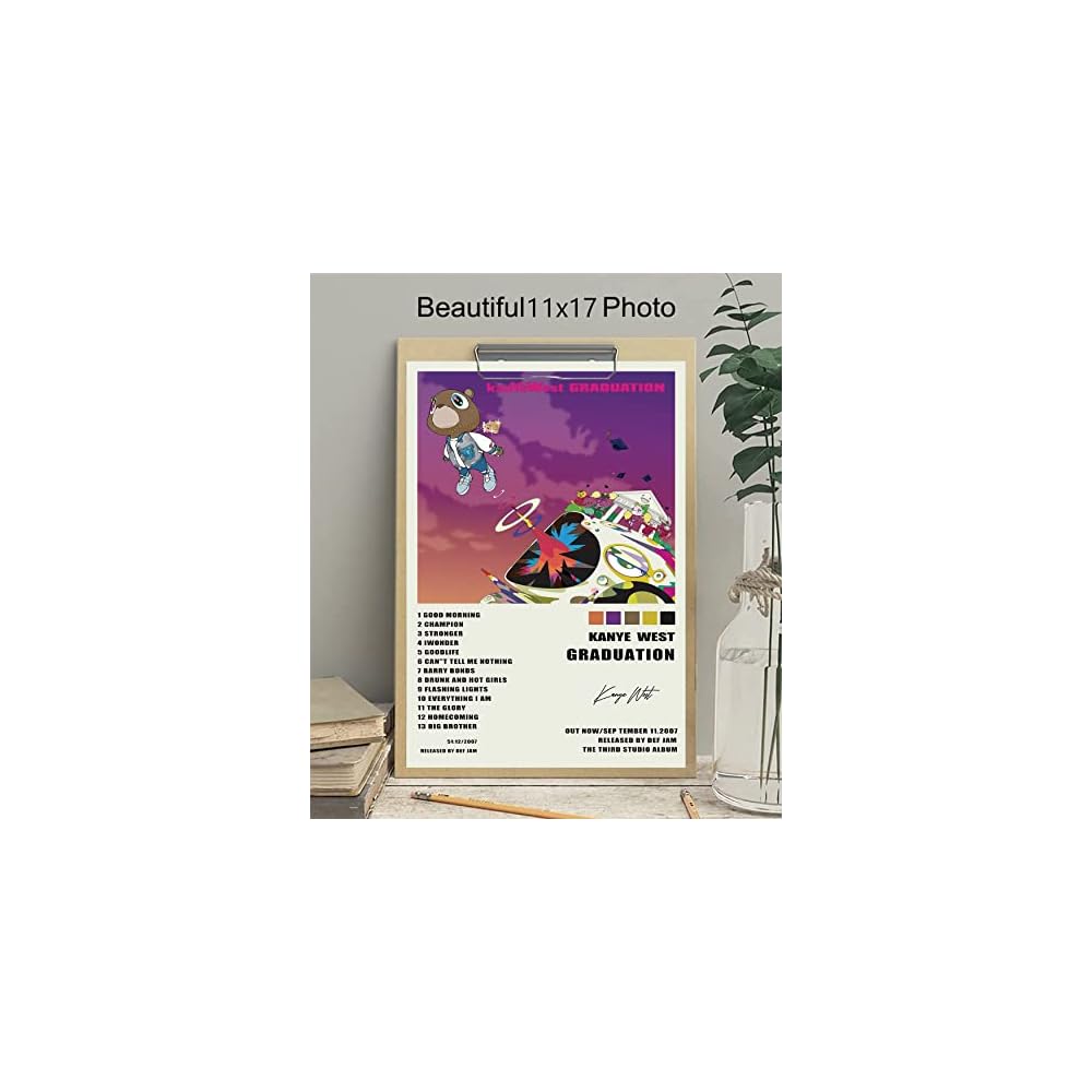 Kerry Kanye Graduation Art Poster - Signed Limited Edition Album Cover - Matte Frameless Gift - 11 x 17 inch (28cm x 43cm)