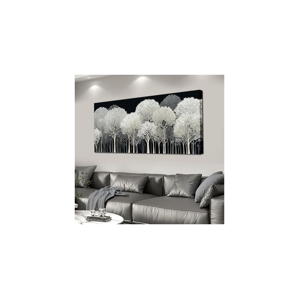 Black and White Tree of Life Wall Art for Living Room Bedroom Size 20x40