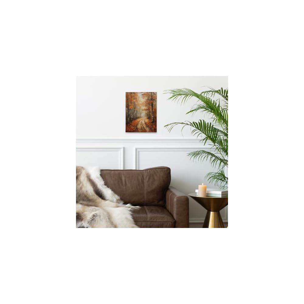 Fall Vintage Landscape Wall Art Decor Canvas, Fall Autumn Vintage Rustic Moody Pictures Wall Decor Decorations Art for Living Room Home, Vintage Framed Canvas Artwork for Walls Wall Decor 11x14 inch