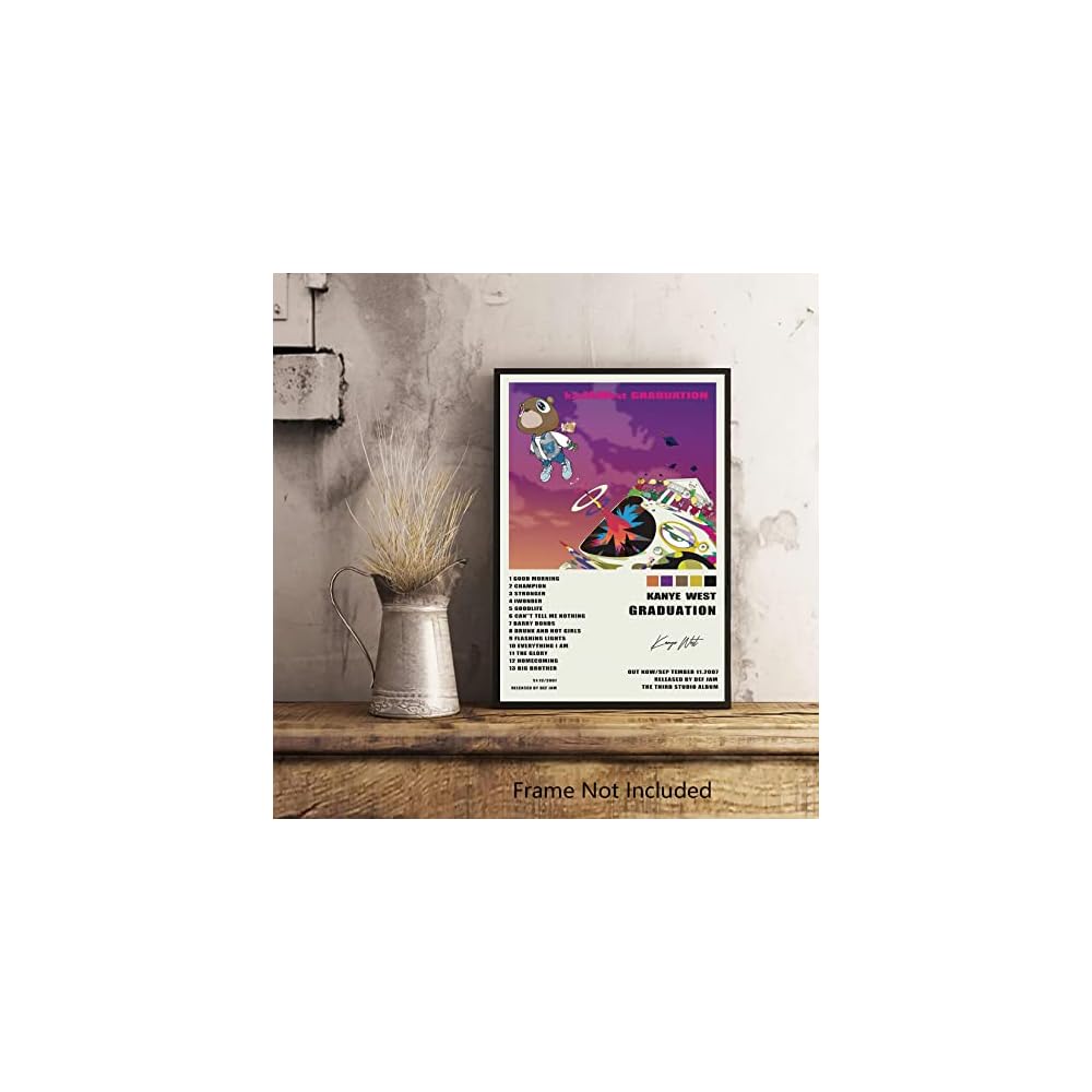 Kerry Kanye Graduation Art Poster - Signed Limited Edition Album Cover - Matte Frameless Gift - 11 x 17 inch (28cm x 43cm)