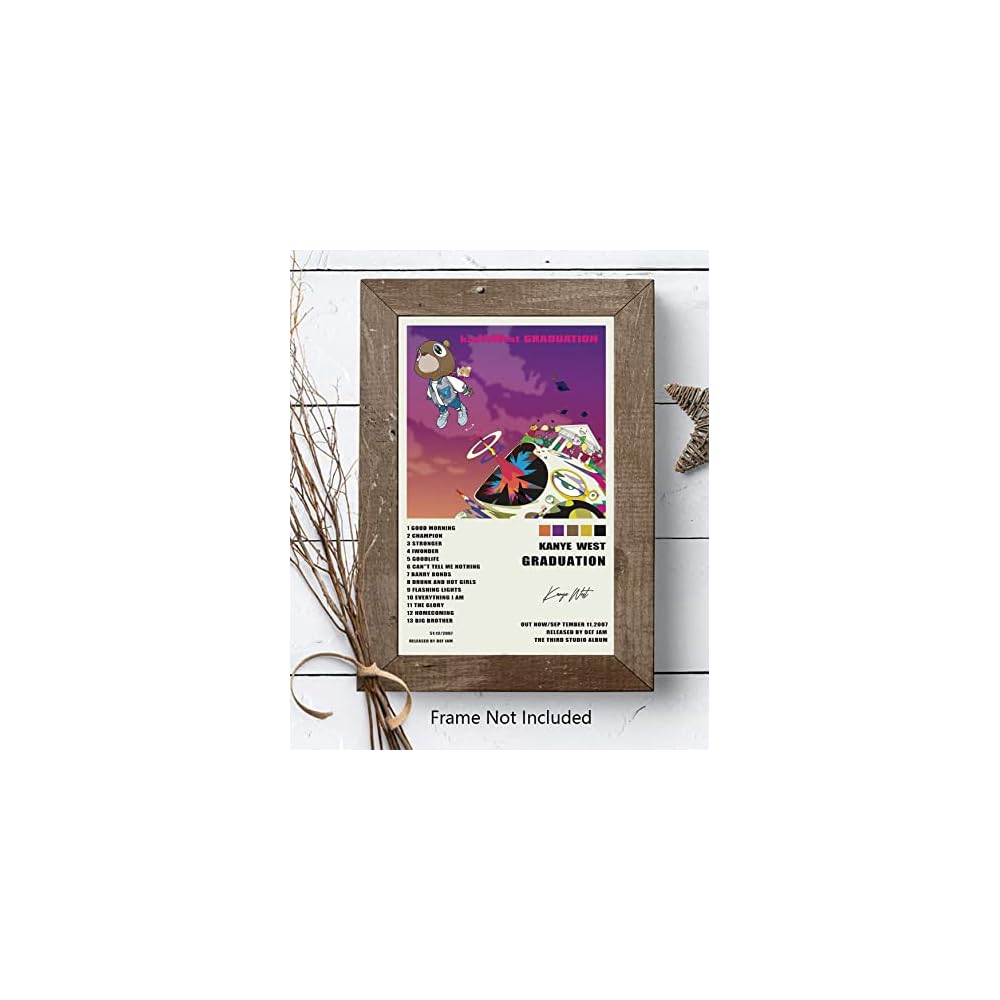 Kerry Kanye Graduation Art Poster - Signed Limited Edition Album Cover - Matte Frameless Gift - 11 x 17 inch (28cm x 43cm)