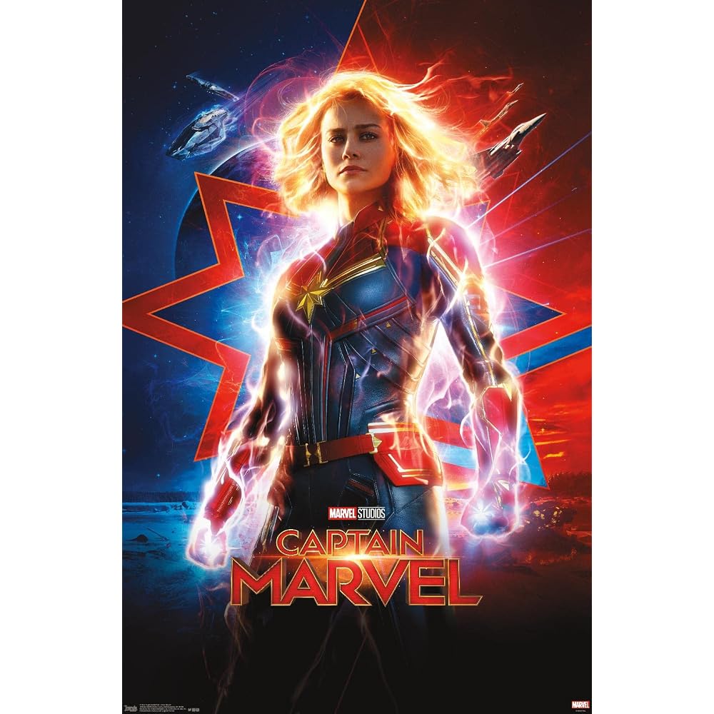 Marvel Captain Marvel - One Sheet Wall Poster, 19L x 13W, Premium Unframed Version