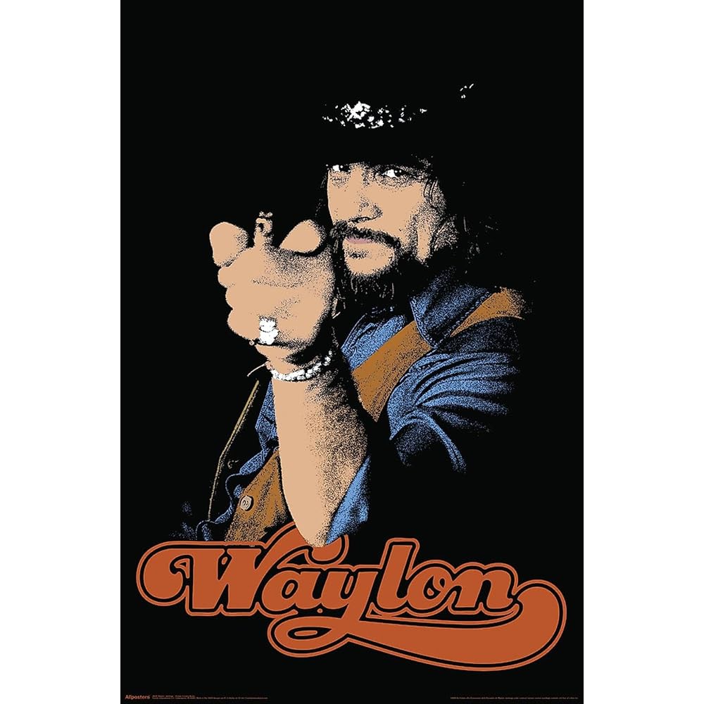 Waylon Jennings - Outlaw Country Music Wall Poster, 19L x 13W, Premium Unframed Version