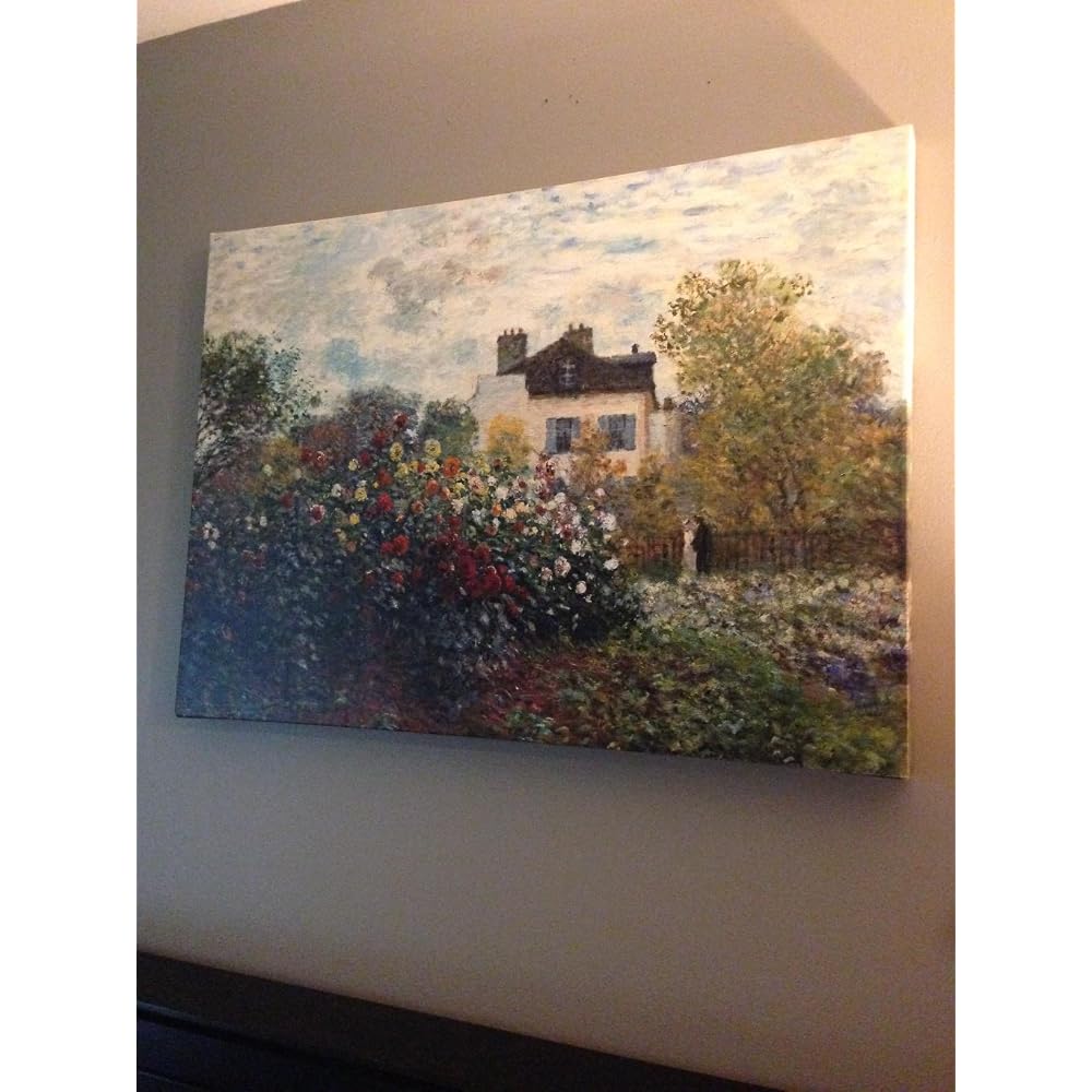 Wrapped Canvas Wall Art - Claude Monet 'The Artist's Garden In Argenteuil' Wall Art for Living Room, Bedroom, or Office Décor - 24x32