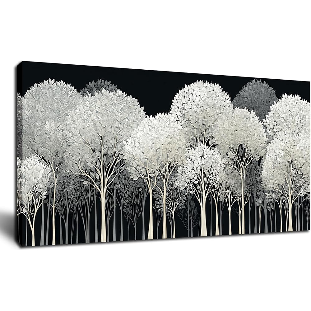Black and White Tree of Life Wall Art for Living Room Bedroom Size 20x40
