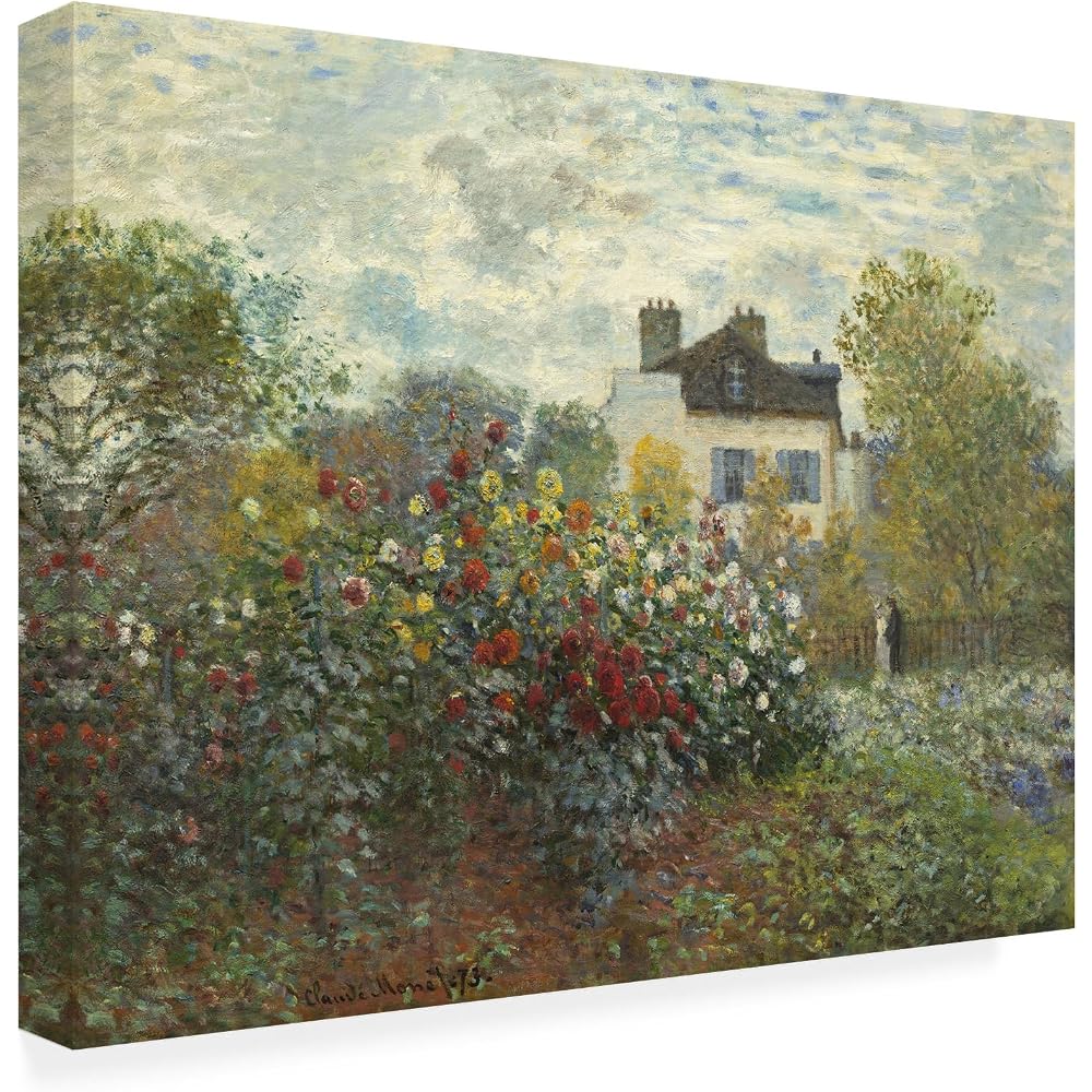 Wrapped Canvas Wall Art - Claude Monet 'The Artist's Garden In Argenteuil' Wall Art for Living Room, Bedroom, or Office Décor - 24x32