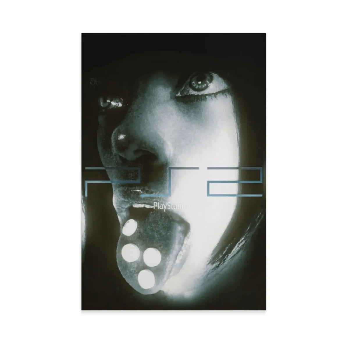 Y2K Futuristic Wall Art Abstract Portrait Canvas Print Retro Digital Artwork Cyber Aesthetic Decor for Bedroom Gaming Room Apartment