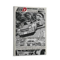 Initial D Anime Print Painting - Takumi Fujiwara Manga Aesthetic Canvas Poster for Anime Fans - Modern Home Decor Wall Decoration for Bedroom, Living Room