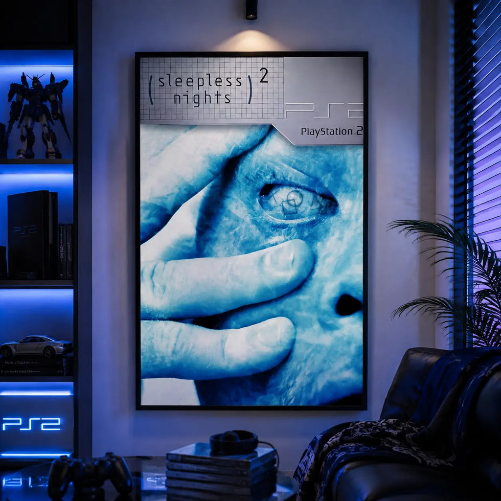Y2K Futuristic Wall Art Abstract Portrait Canvas Print Retro Digital Artwork Cyber Aesthetic Decor for Bedroom Gaming Room Apartment