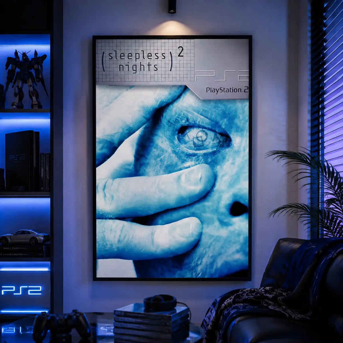 Y2K Futuristic Wall Art Abstract Portrait Canvas Print Retro Digital Artwork Cyber Aesthetic Decor for Bedroom Gaming Room Apartment